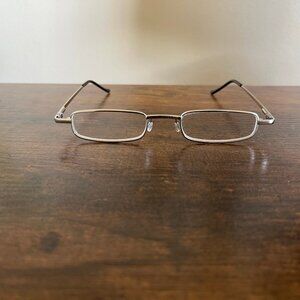 New Bee Reader Eyeglasses Frames Only Silver Rectangle Metal Half Rim 47-21-131